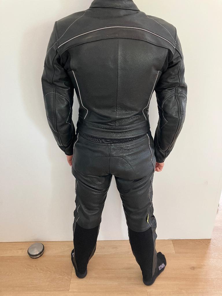 Dames motorpak maat 38 zwart leer broek + jas, Combipak, Polo, Ophalen of Verzenden, Dames