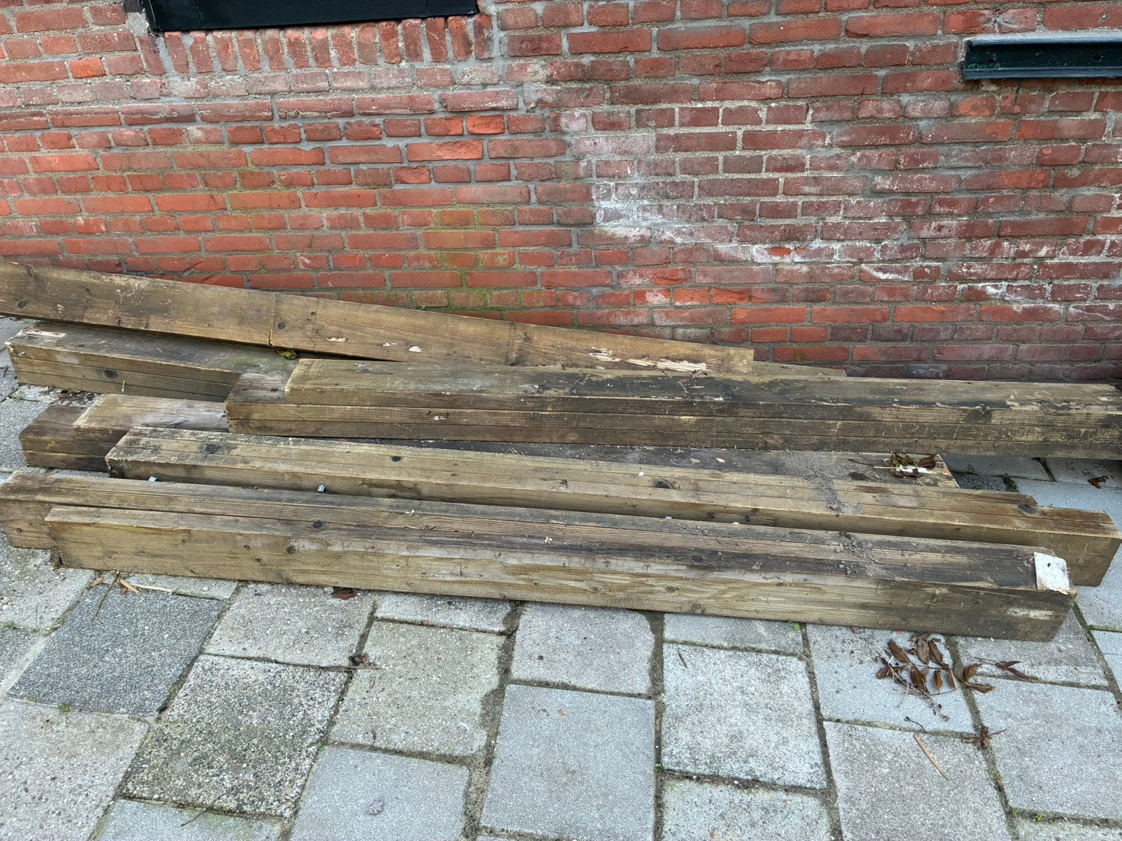 Houten balken, Tuin en Terras, Ophalen, Gebruikt, 250 cm of meer, Balken