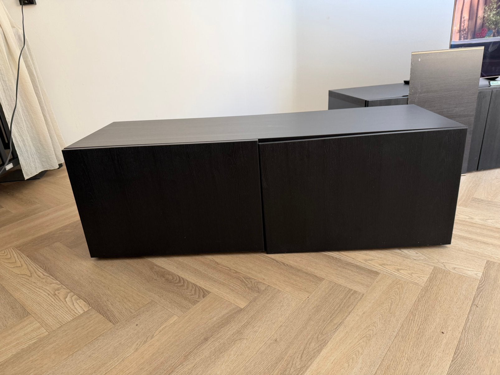 Besta ikea tv kast zwart/bruin lappviken, Ophalen, Overige materialen, Minder dan 50 cm, Gebruikt