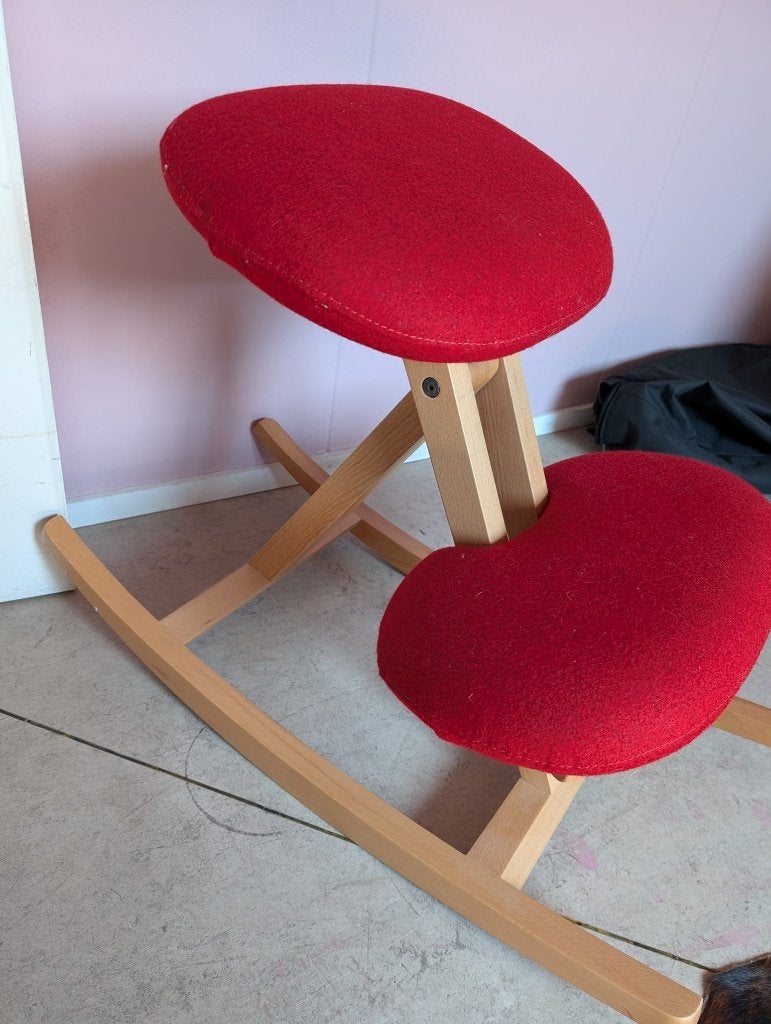 Rode knie stoel, Ophalen, Gebruikt, Rood, Eén