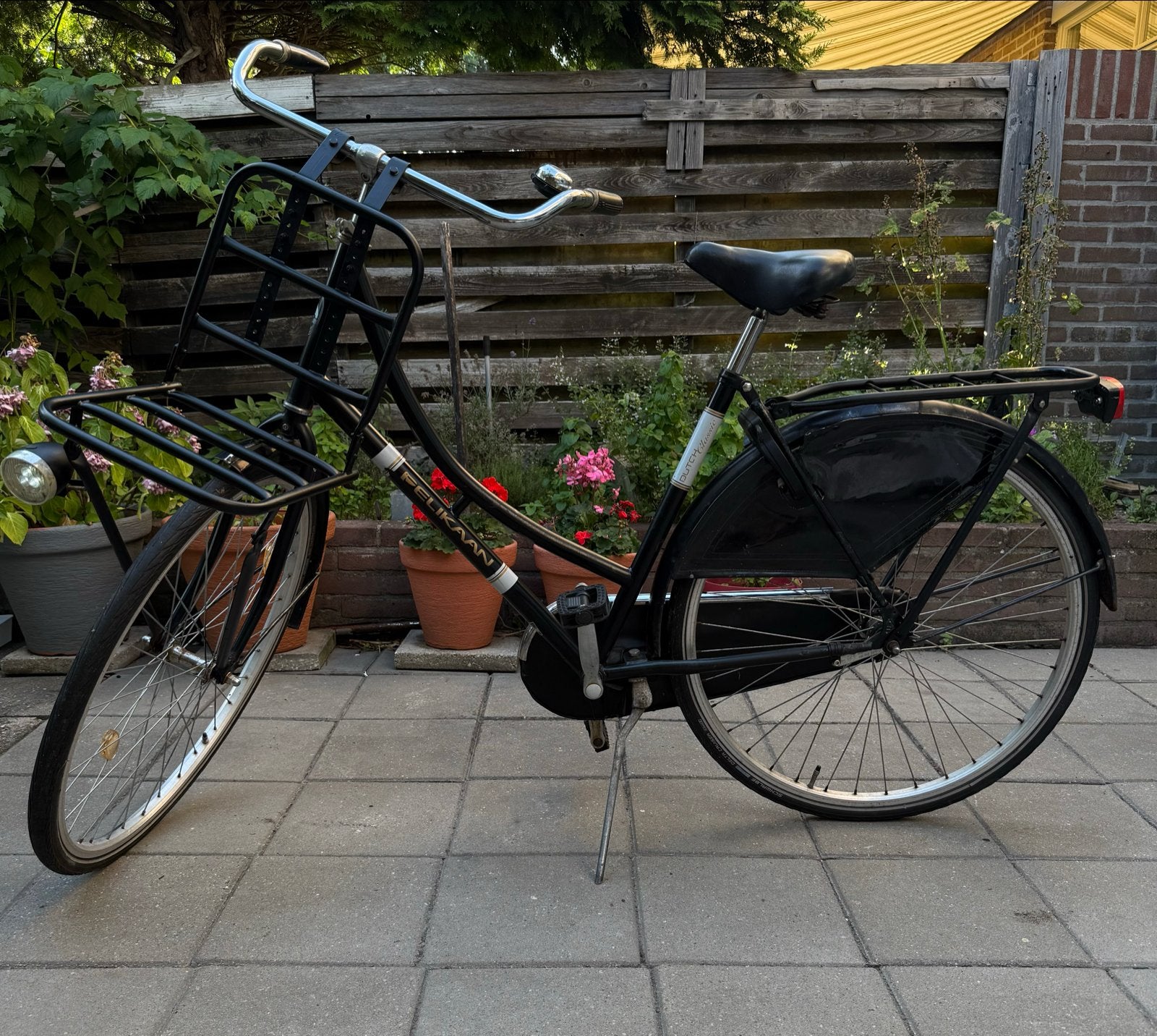 Pelikaan Dutch Classic damesfiets met voordrager, Terugtraprem, Ophalen, Overige merken, 53 tot 56 cm
