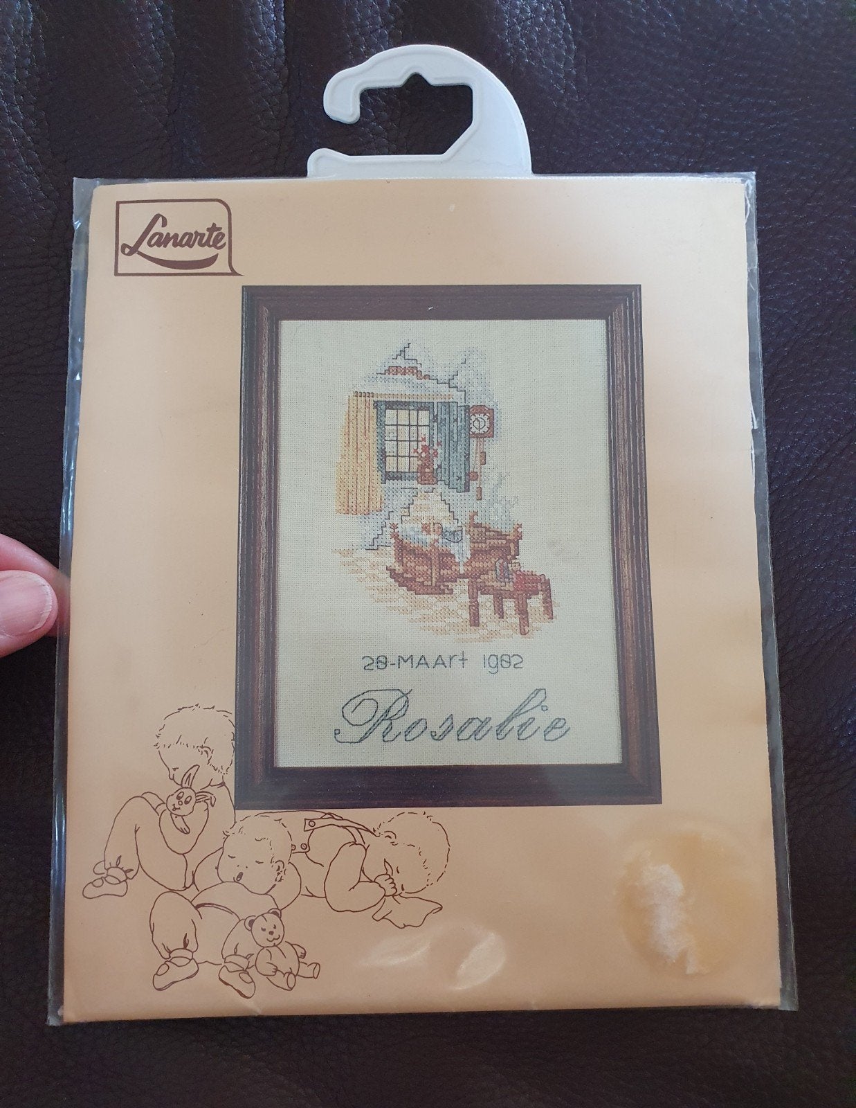 vintage lanarte geboorte borduurpakket 1982, Verzenden, Nieuw, Handborduren, Borduurpakket