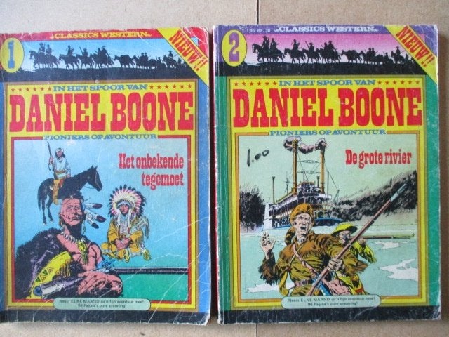w0477 daniel boone 1 t/m 4, Meerdere stripboeken, Ophalen, Gelezen