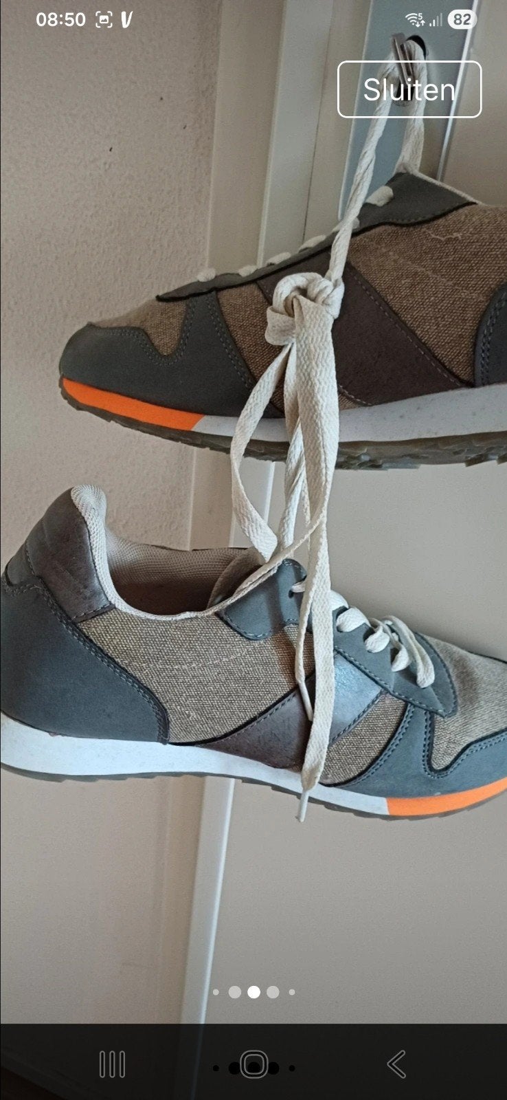 Mooie sneakers, khaki, grijsgroen, oranje, maat 41, Overige kleuren, Walkx, Nieuw, Ophalen of Verzenden