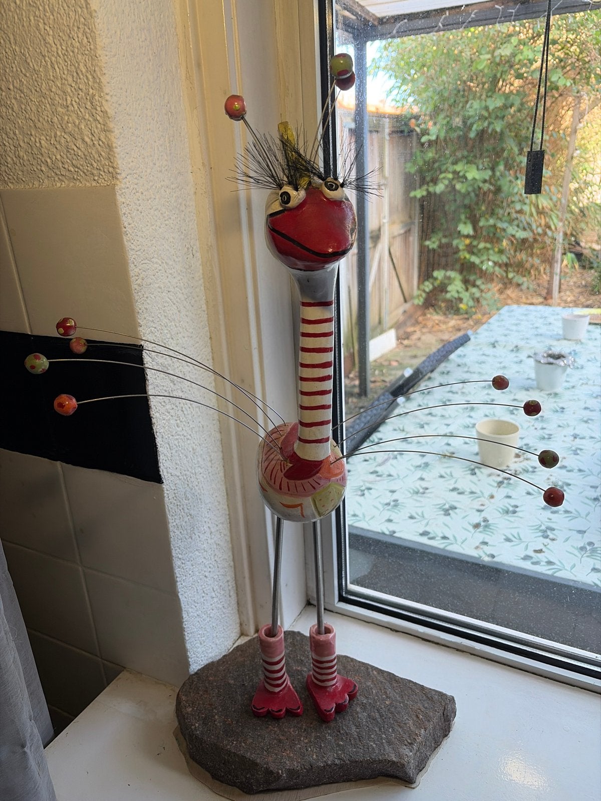 Decoratieve Kunst Vogel op Steen - Uniek Design, Ophalen, Handgemaakt, 20 - 50 cm, Beeld
