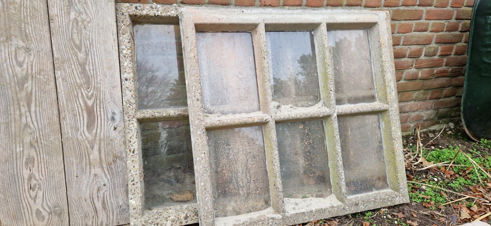 3x Beton raamkozijn voor schuur 81x77 cm, Gevelraam of Ruit, Gebruikt, 80 tot 120 cm, 80 tot 120 cm