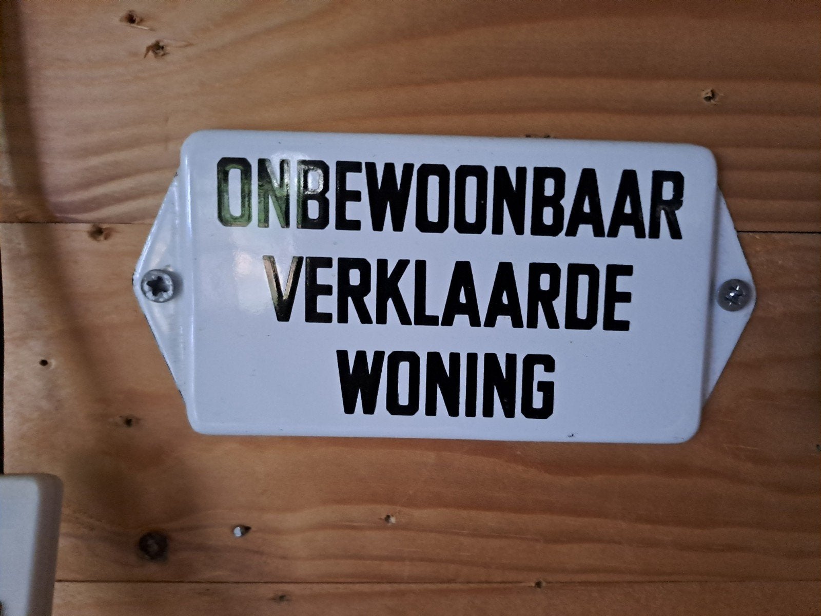 Mooi oud deurpostje, Ophalen of Verzenden, Gebruikt, Reclamebord