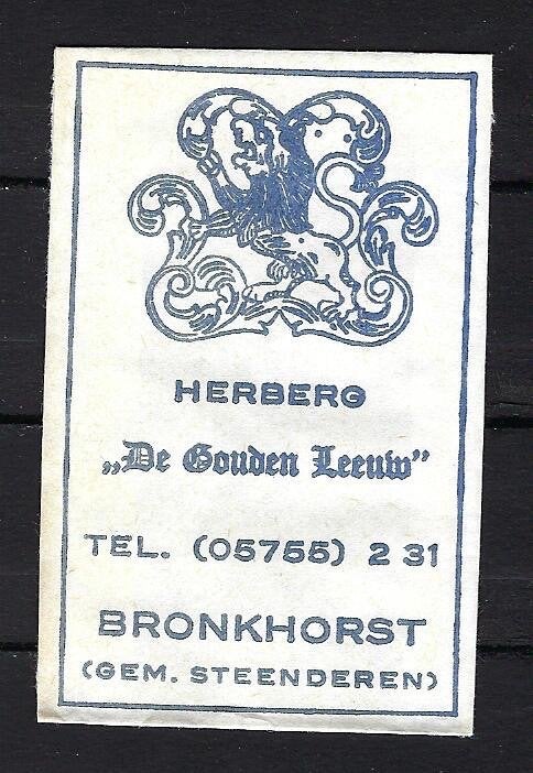1411 Bronkhorst herberg DE GOUDEN LEEUW, Ophalen of Verzenden, Nederland