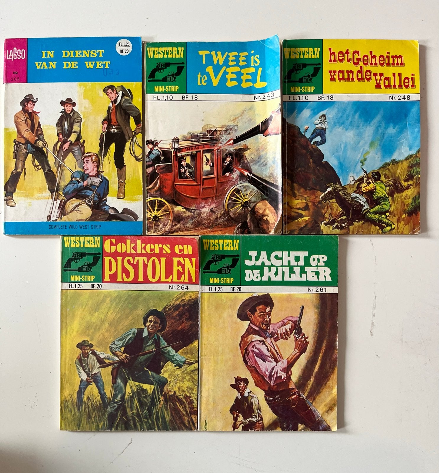 Western Mini-Strips: 5 stripboeken uit de jaren '70, Boeken, Meerdere stripboeken, Ophalen of Verzenden, Gelezen