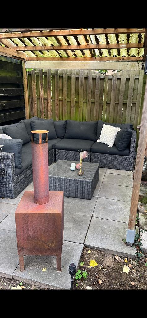 Loungeset, Ophalen, 5 zitplaatsen, Kunststof, Zo goed als nieuw