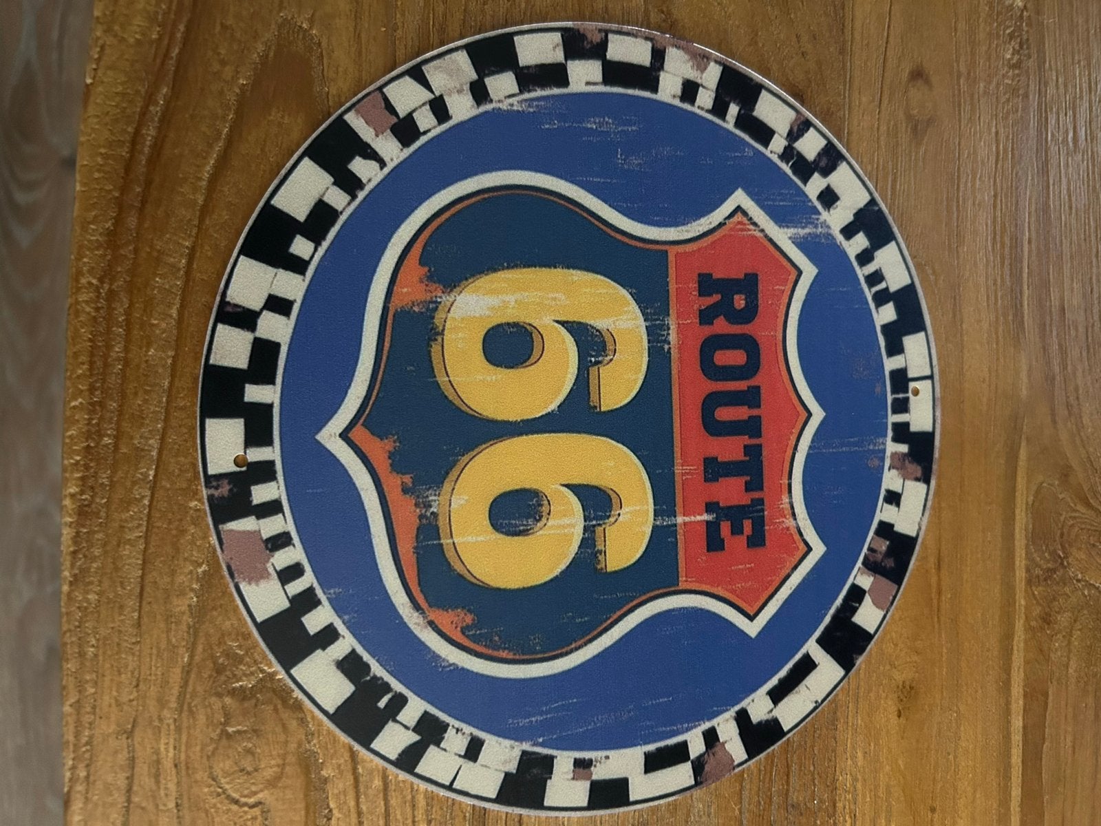 Rond metalen Route 66 bord - 30x20 cm, Ophalen of Verzenden, Nieuw