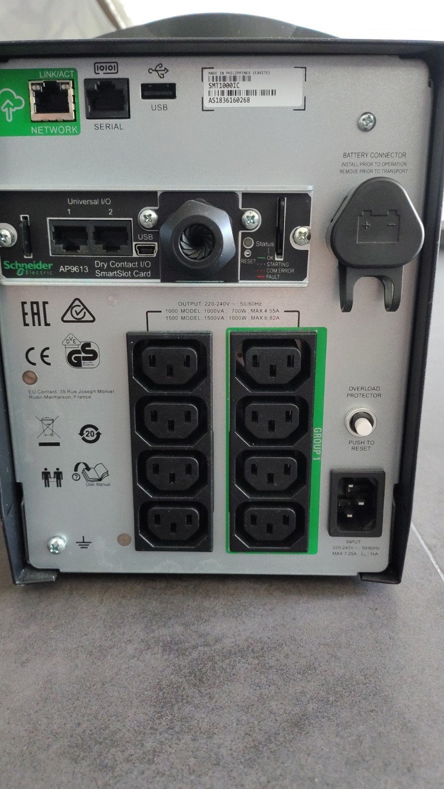 2x APC Smart-UPS C 1000VA met AP9613 kaart, Computers en Software, Ophalen, Zo goed als nieuw