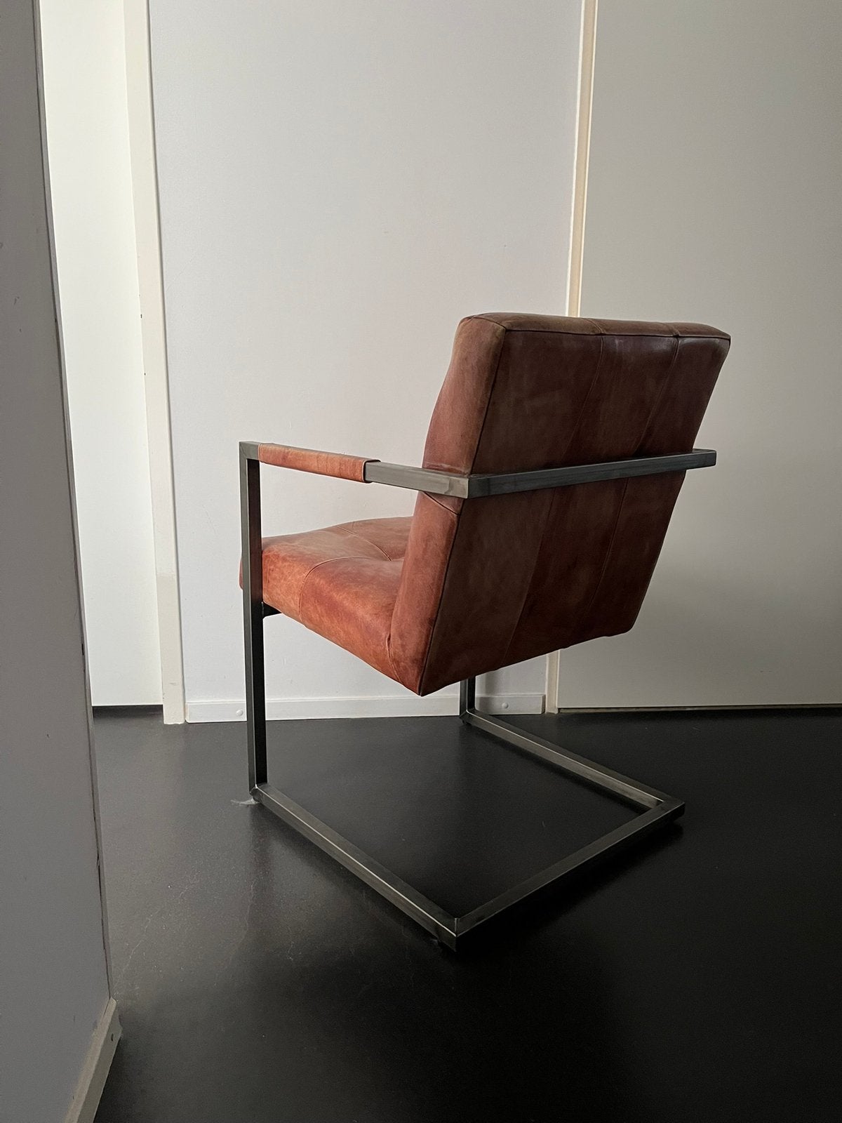 Leren stoelen buffel leef 4 x150, Ophalen of Verzenden, Zo goed als nieuw