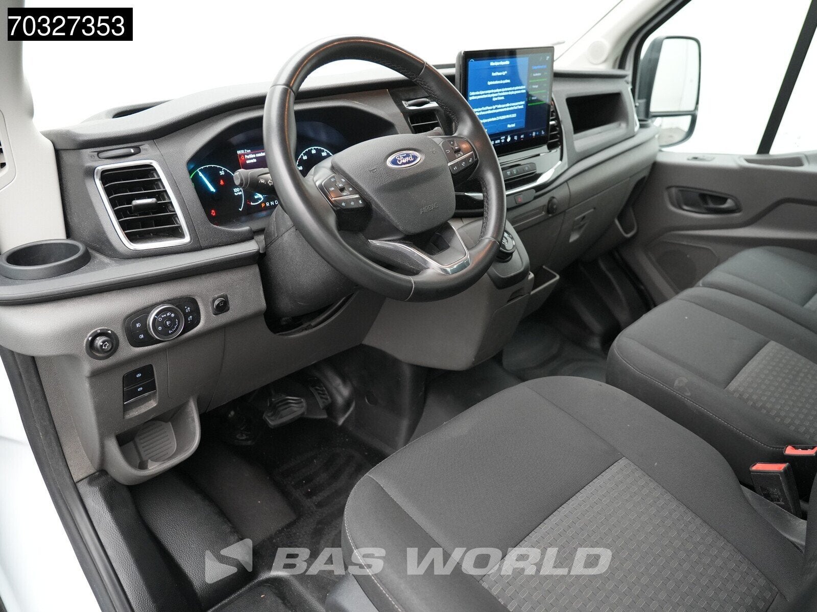 Ford e-Transit 184pk Elektrisch 68kWh 310km WLTP Kipper Airc, Stof, Gebruikt, Wit, 184 pk