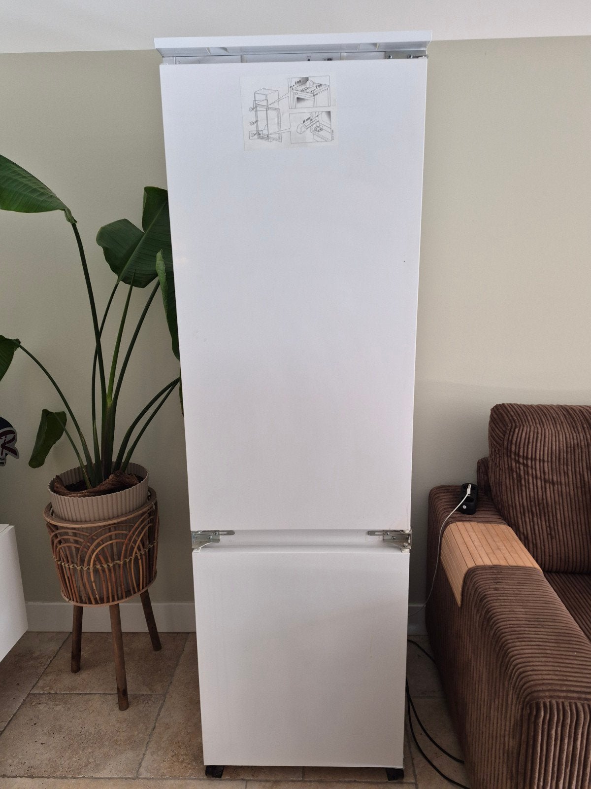 Witte inbouw koel-vriescombinatie Atag, Gebruikt, 200 liter of meer, 60 cm of meer, Met aparte vriezer