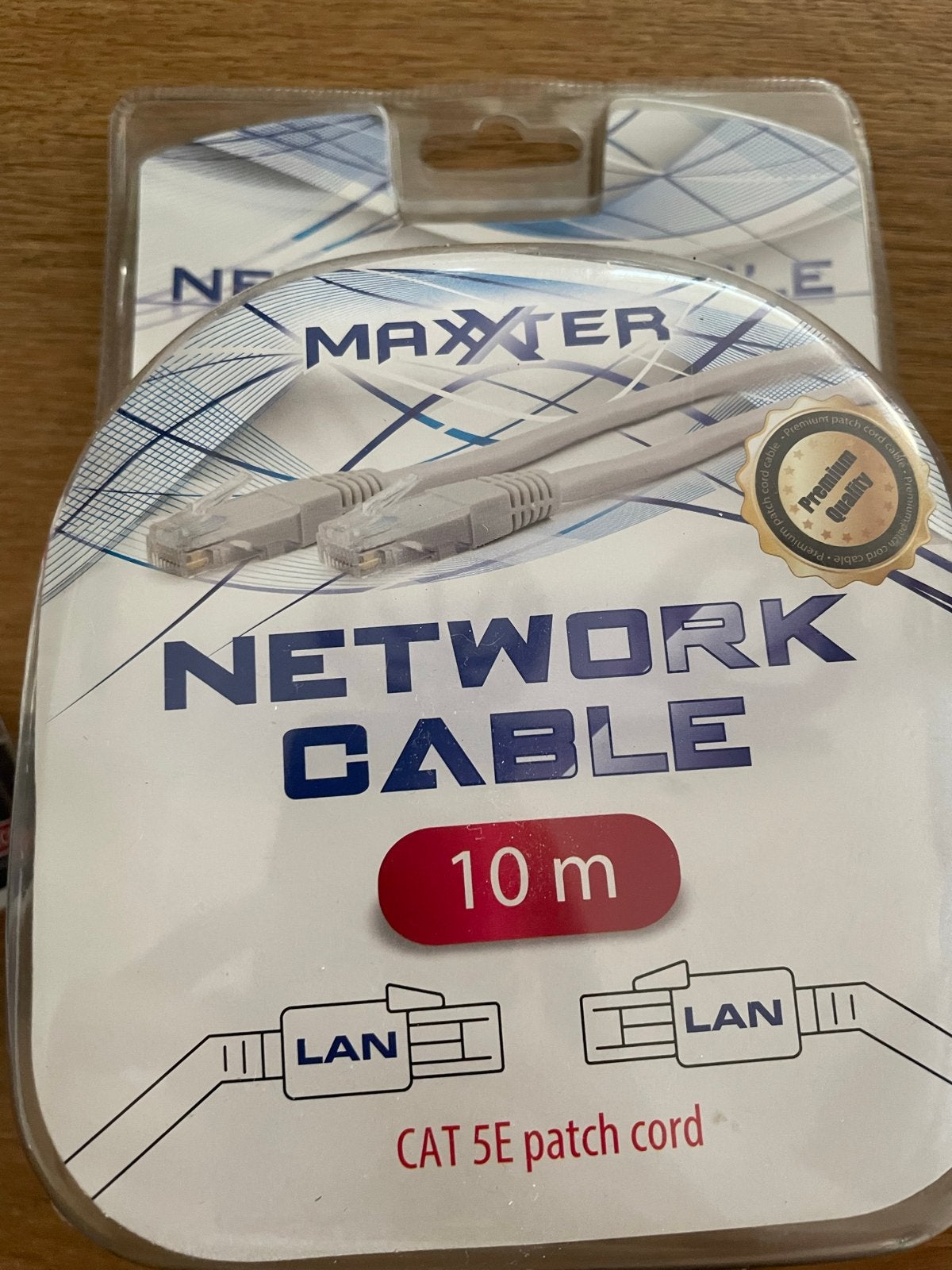 Maxxter 10m CAT 5E Netwerkkabel - Premium Kwaliteit, Computers en Software, Pc- en Netwerkkabels, Ophalen of Verzenden, Nieuw