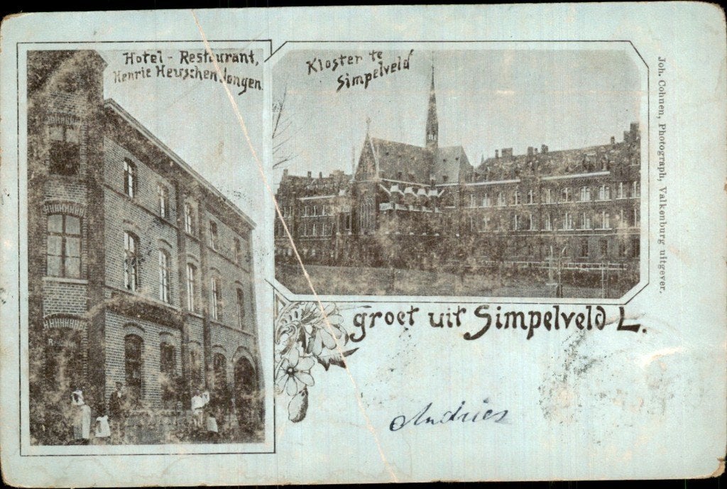 Simpelveld - Kloster - Groet, Ophalen of Verzenden, Voor 1920, Gelopen, Limburg