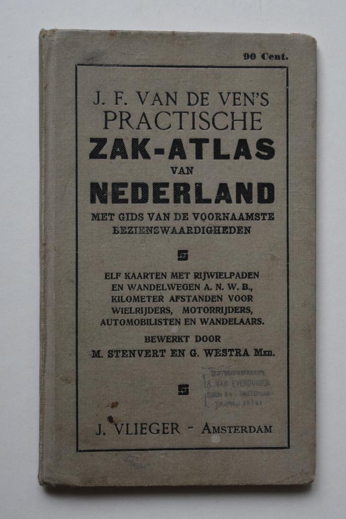 ZAK-ATLAS NEDERLAND 1932 LITHO J. Vlieger J.F. v/d Ven BK37, Gelezen, J.F. van der Ven, Overige atlassen, Verzenden