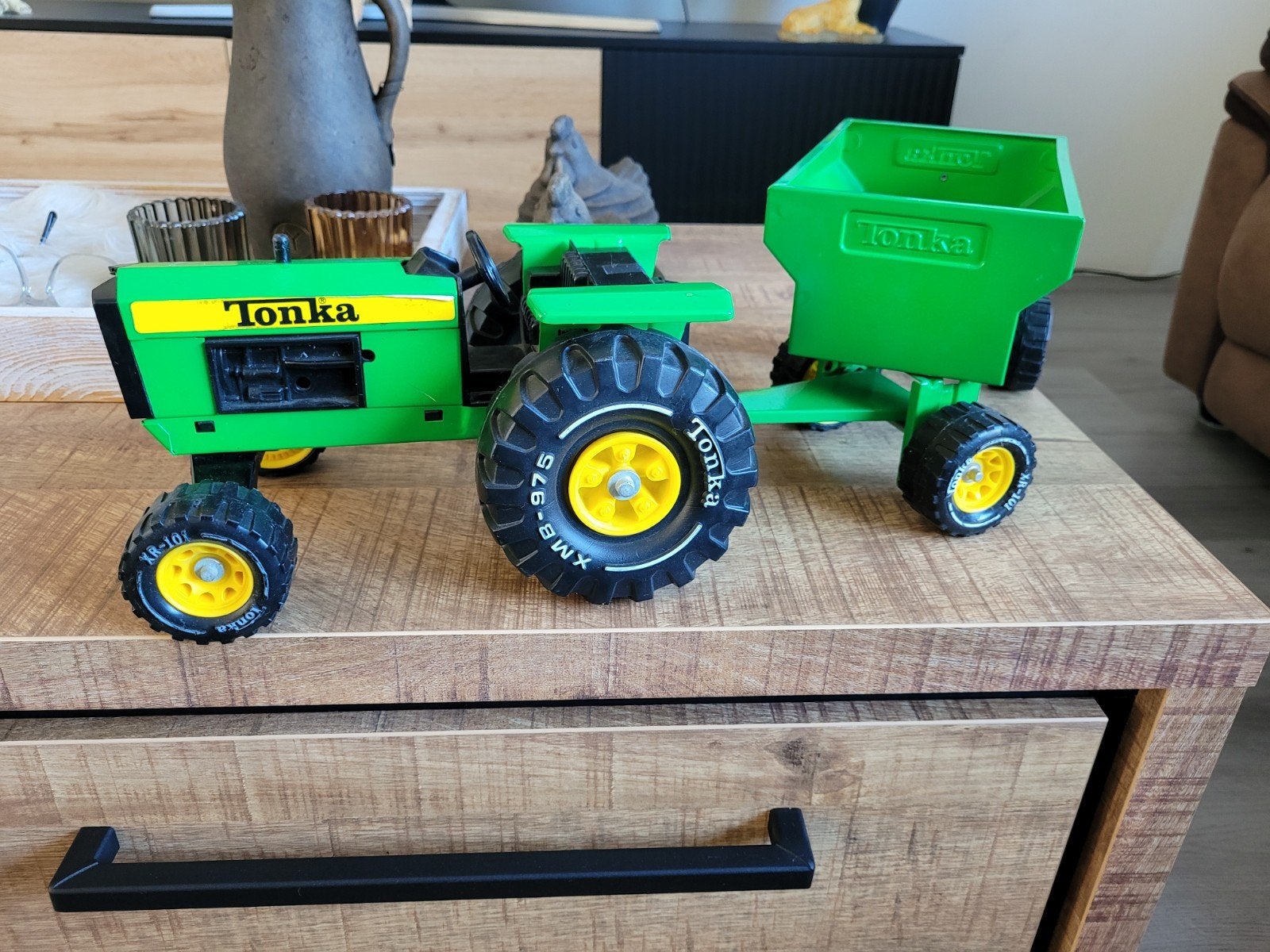 Trekker met kiepwagen, Tonka, Tractor of Landbouw, T, Ophalen of Verzenden