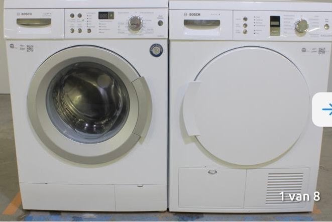 Gebruikte wasmachine en droger combinatie, Ophalen, Gebruikt, 8 tot 10 kg, 1600 toeren of meer