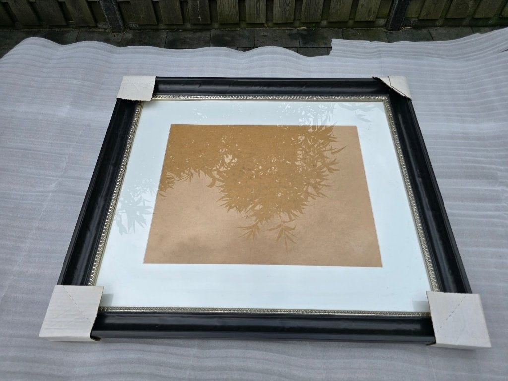 Lijst zwart zilver met passe-partout, Ophalen, Achter glas, Overige onderwerpen