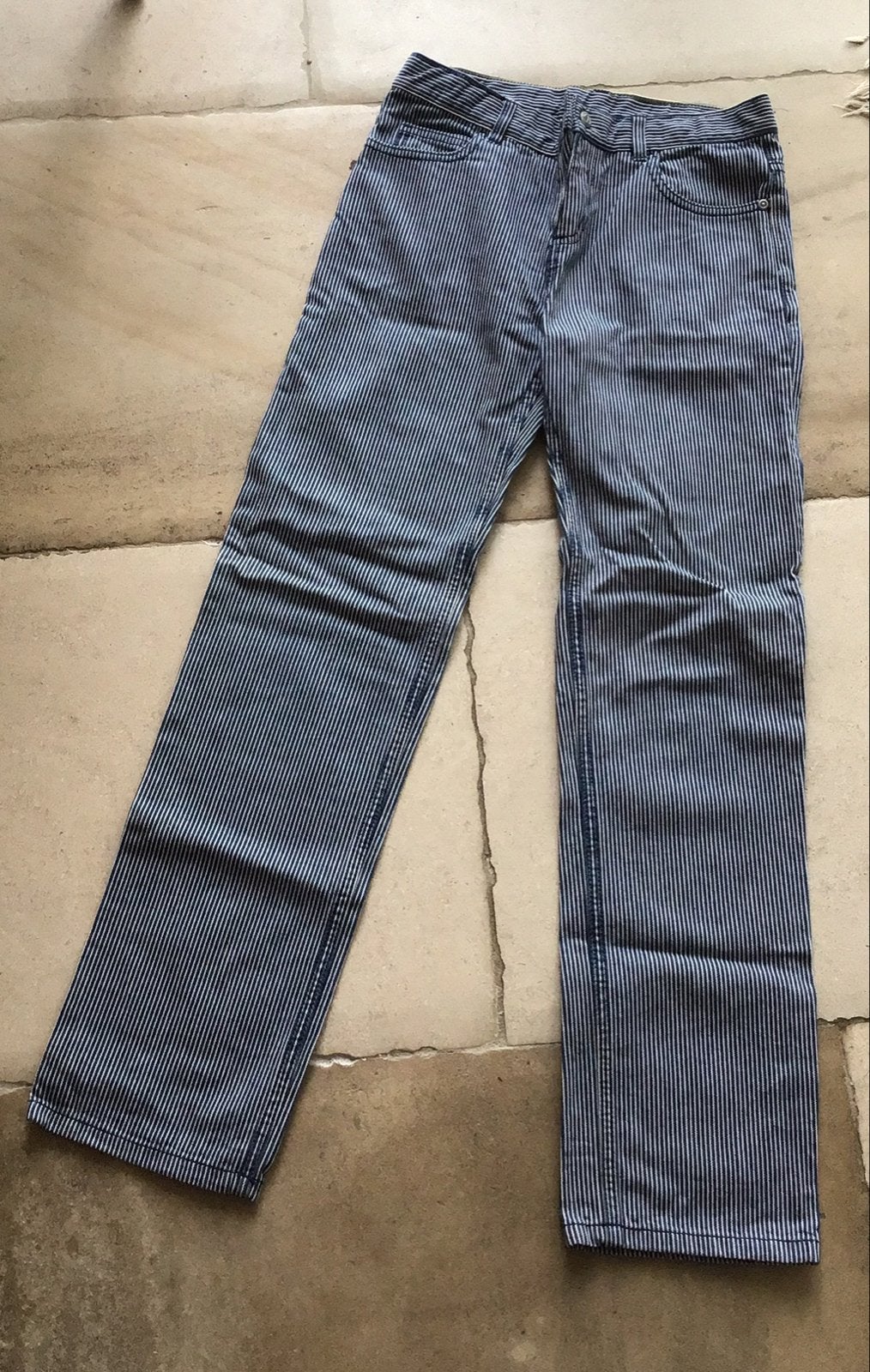 Broek Petit Bateau maat 152 blauw-wit gestreept Zgan, Kinderen en Baby's, Ophalen of Verzenden, Zo goed als nieuw