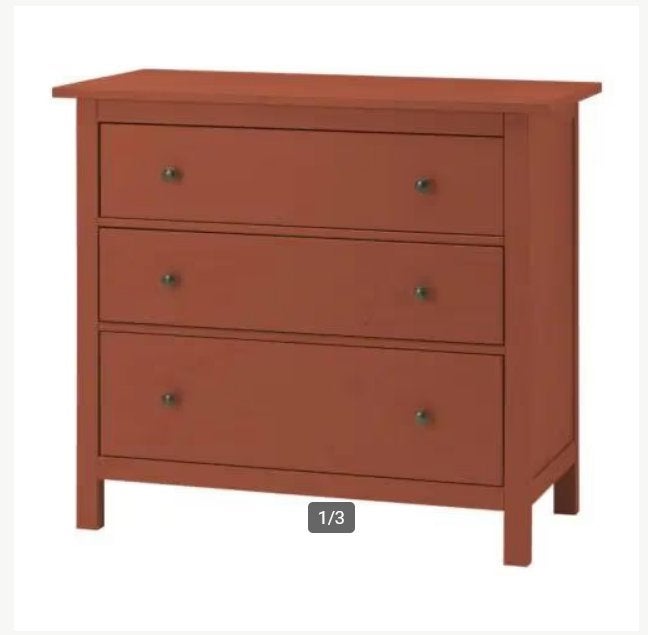 Ikea Hemnes houten ladekast/commode Falu Zweeds rood, Ophalen, Gebruikt, 50 tot 70 cm, 100 cm of meer