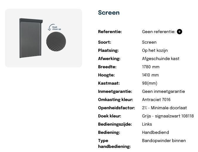NIEUWE screen, Degalux, zonwering, Doe-het-zelf en Verbouw, Rolluiken, Overige kleuren, 100 tot 150 cm, 150 tot 200 cm, Nieuw