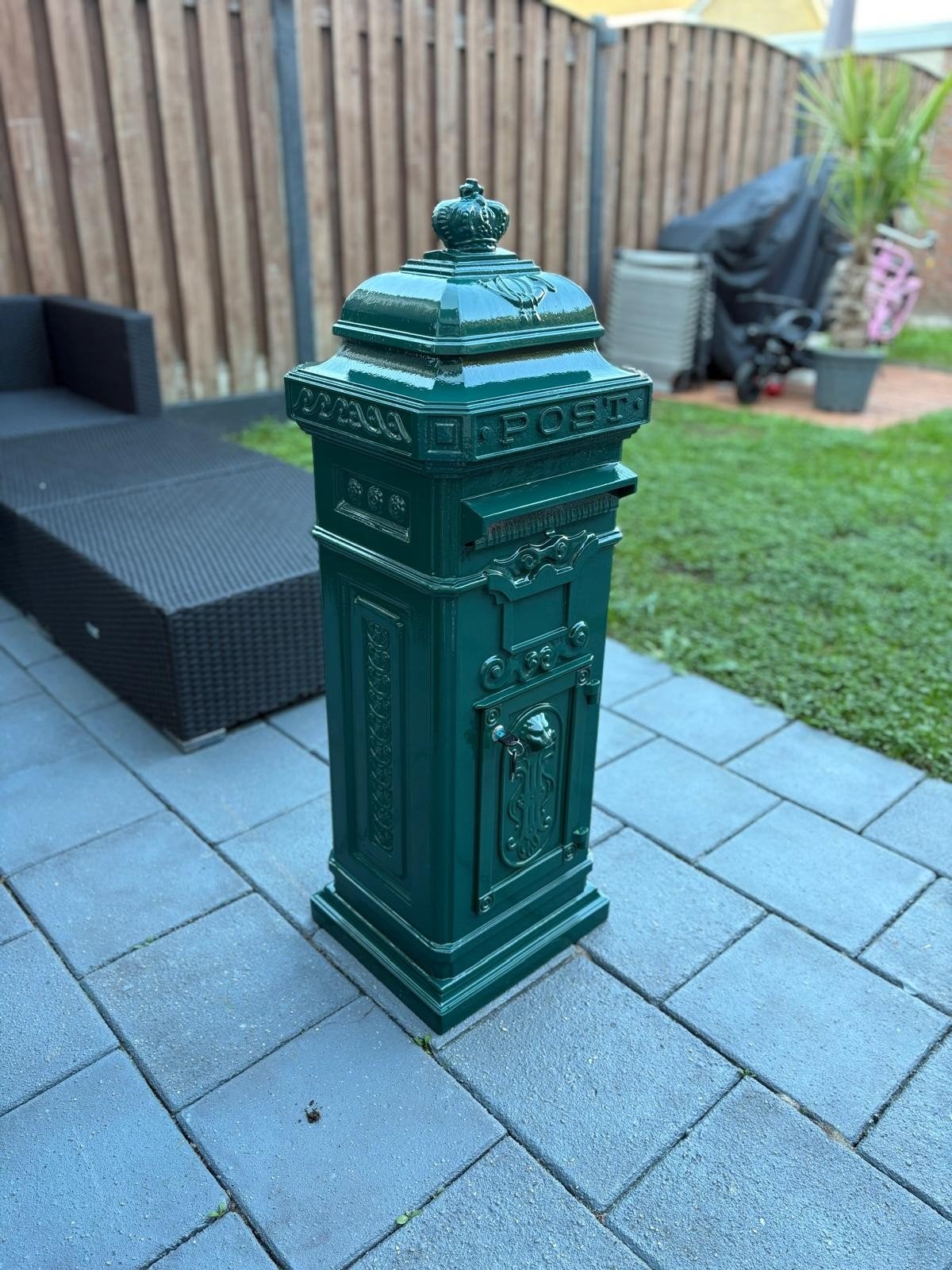 Nostalgische Engelse Kolombrievenbus B1B KS - Groen, Tuin en Terras, Ophalen, Zo goed als nieuw