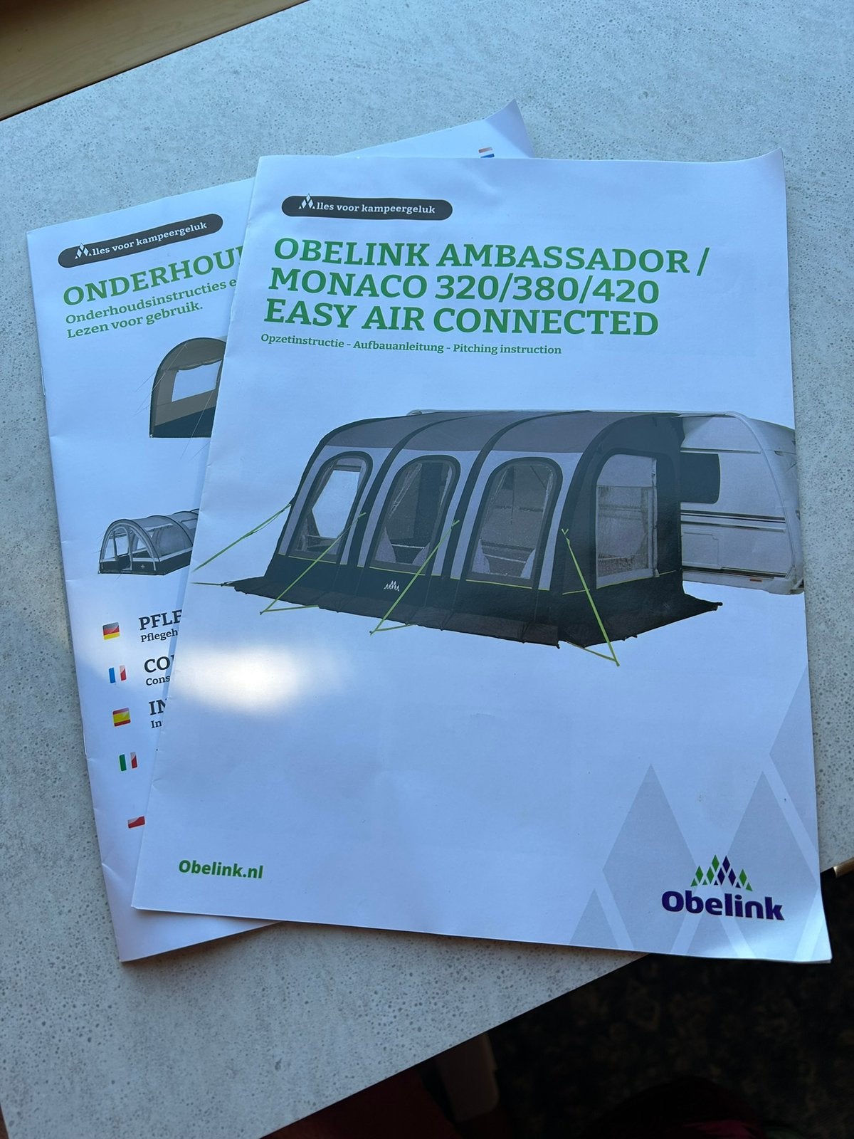 Obelink anbassador Monaco 380 opblaastent, Caravans en Kamperen, Ophalen, Nieuw