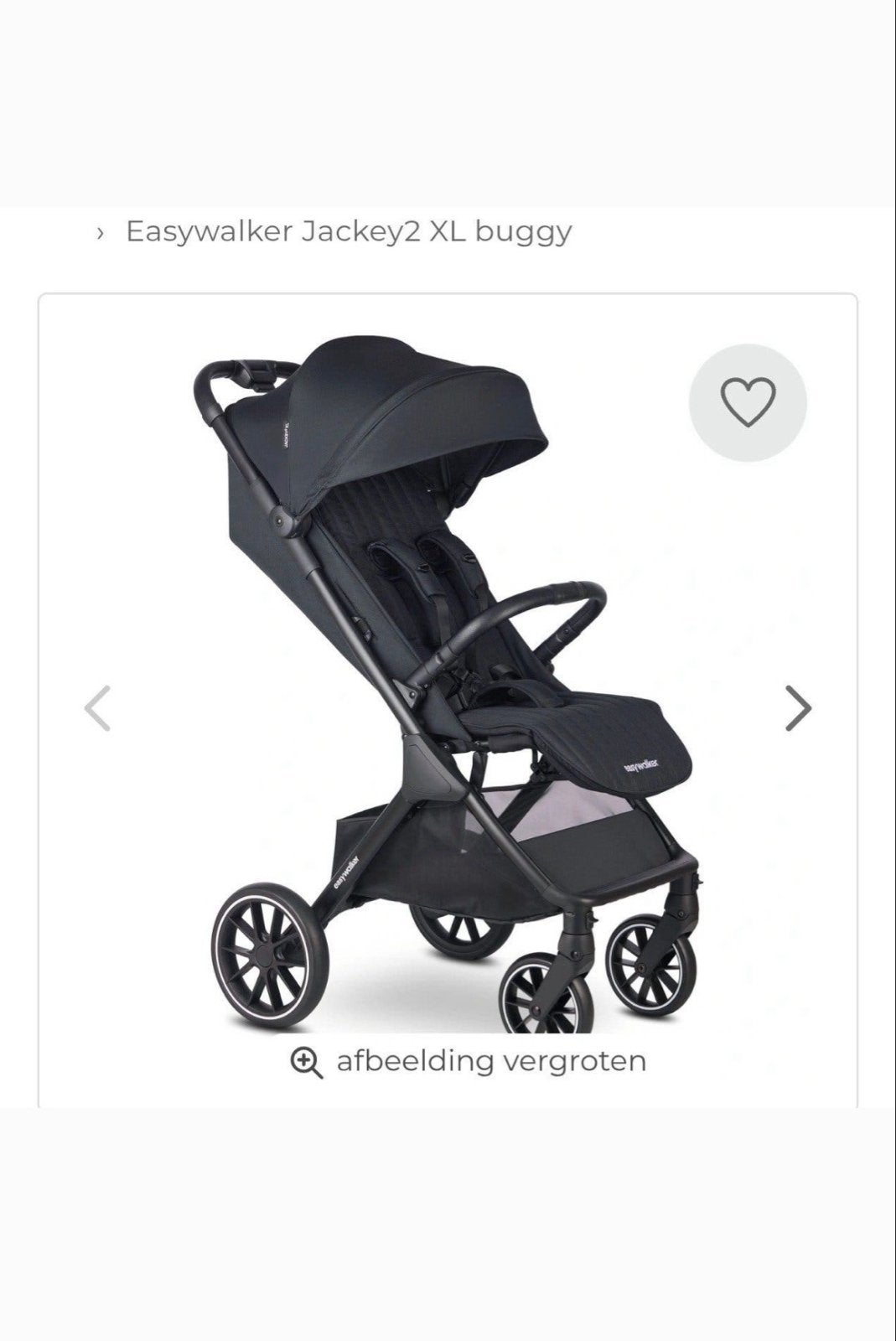 Easywalker Jackey buggy - Zwart - Goede staat, Ophalen, Gebruikt, Overige merken