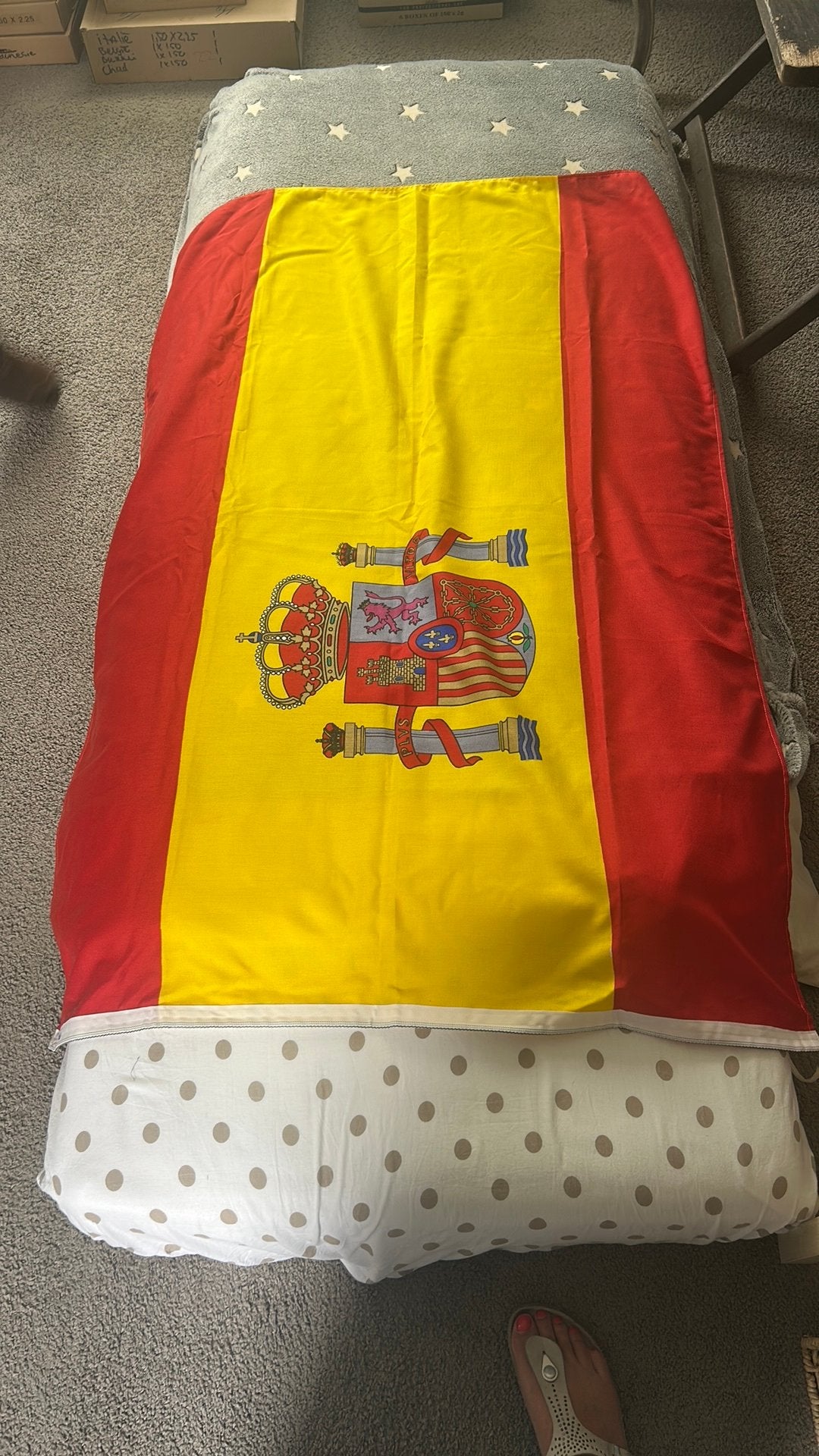 Spaanse vlag met logo, Diversen, Ophalen of Verzenden, Nieuw