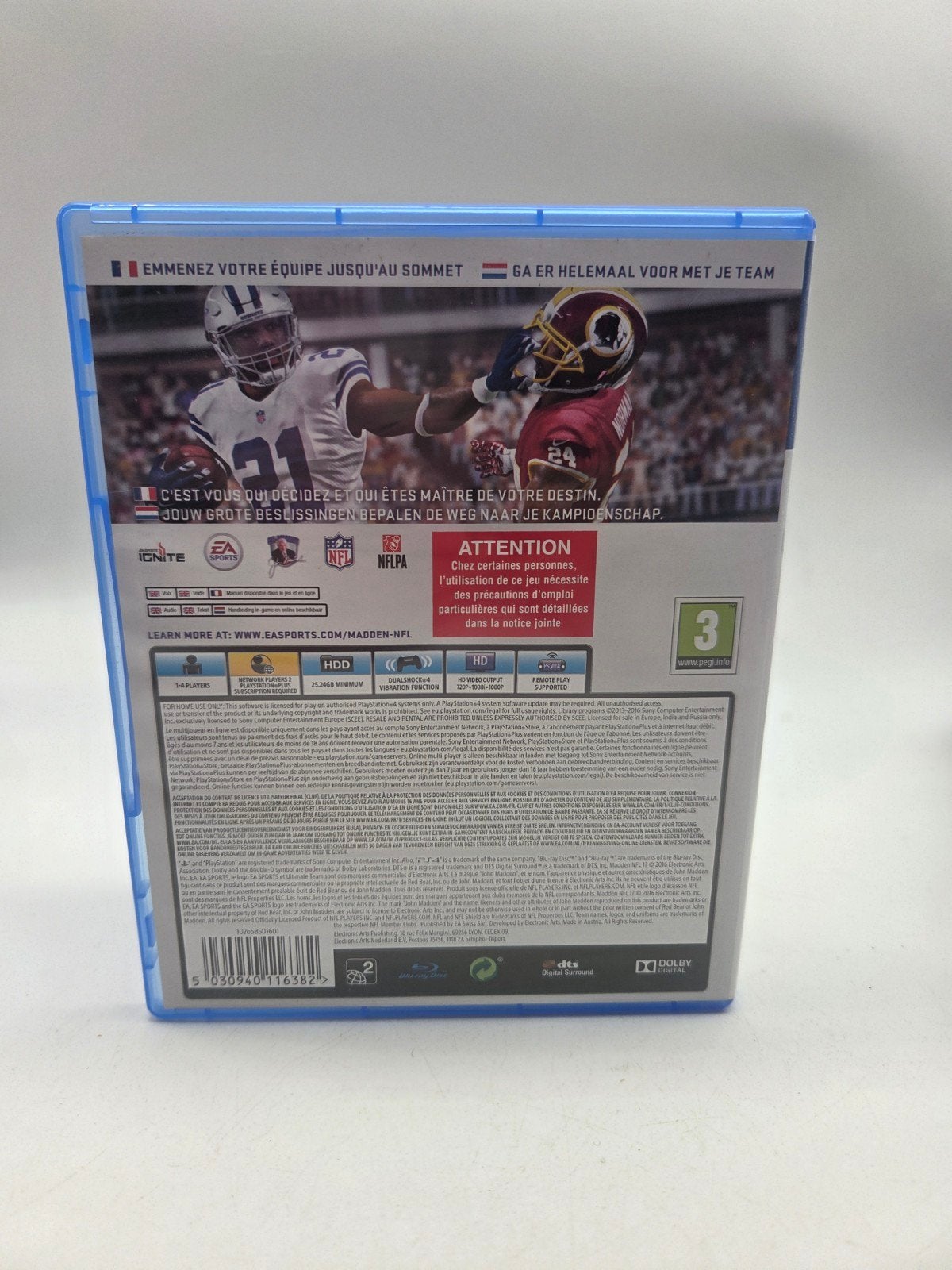 Madden NFL 17 PS4, Online, Electronic Arts, 1 speler, EA Swiss Sàrl, Place du Molard 8, 1204 Genève, Zwitserland