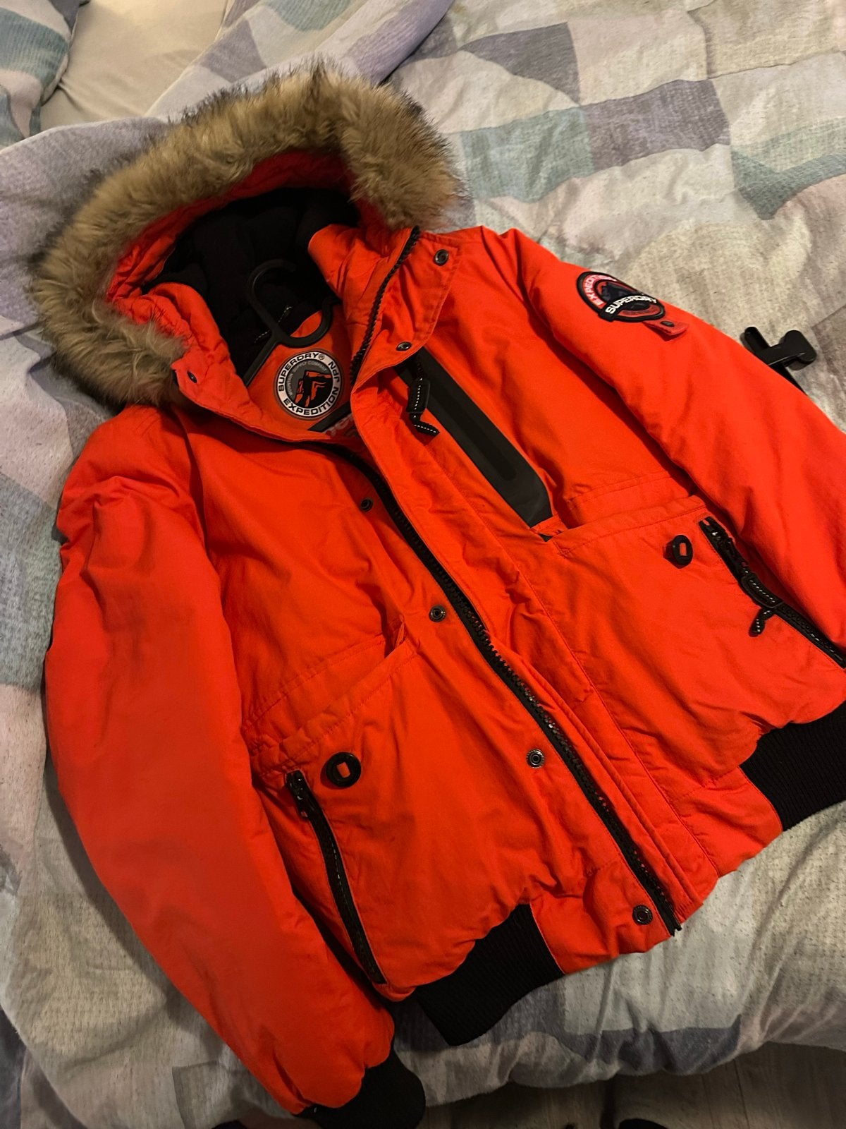 Superdry Expedition Jas Oranje met Bontkraag, Ophalen of Verzenden, Zo goed als nieuw, Maat 36 (S), Oranje