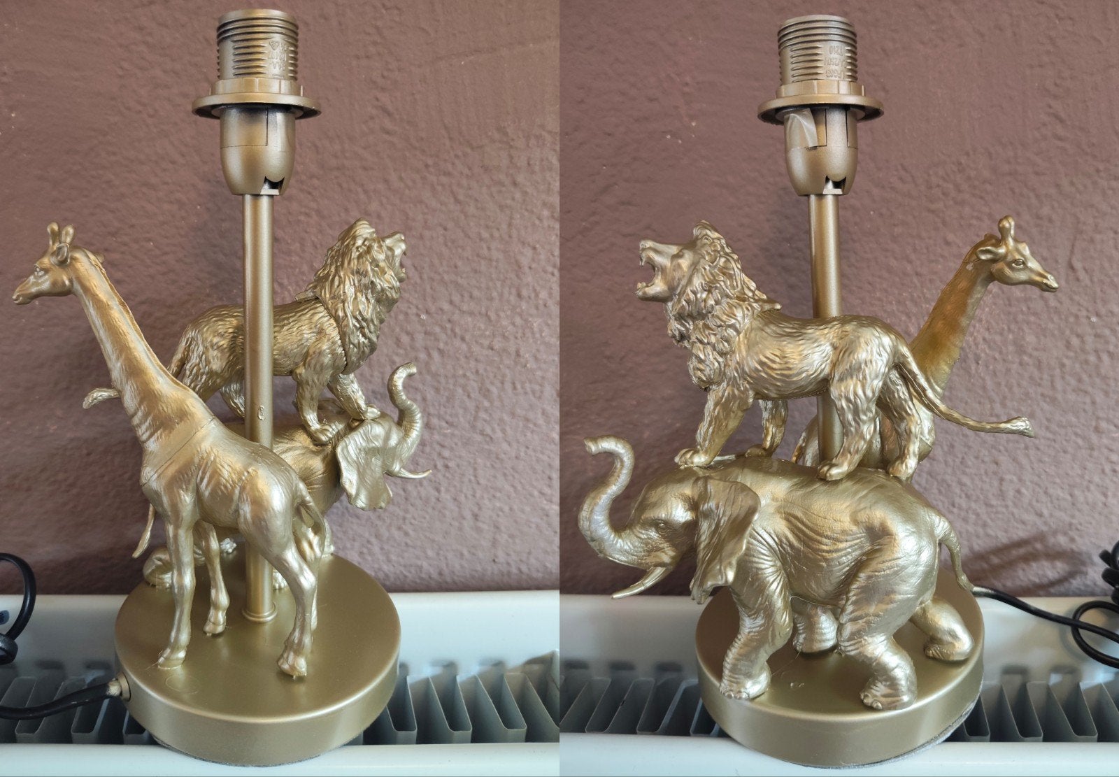 Goudkleurige Jungle Tafellamp met E14 Fitting en Schakelaar, Ophalen of Verzenden
