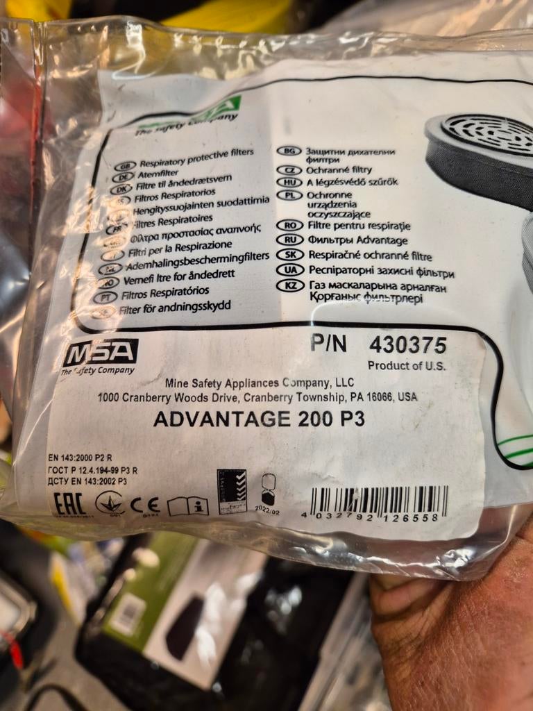 MSA P3 filters ADVANTAGE 200 - Stof- en deeltjesfilters, Ophalen of Verzenden, Nieuw, Accessoires