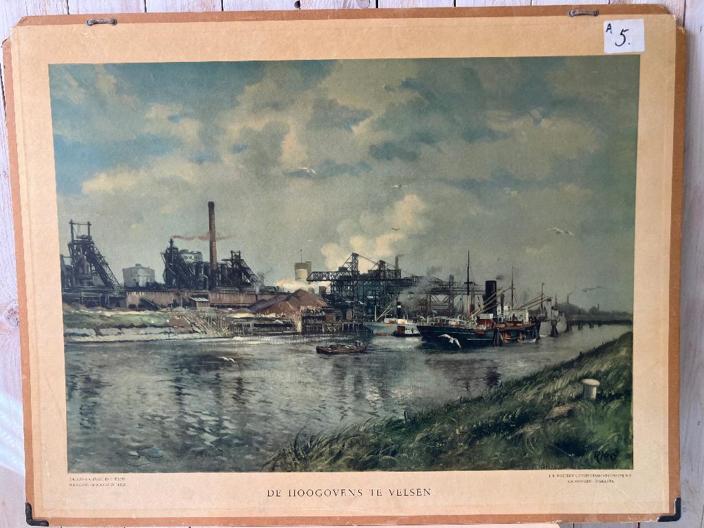 Wandplaat Hoogovens IJmuiden, Antiek en Kunst, Ophalen, Aardrijkskunde