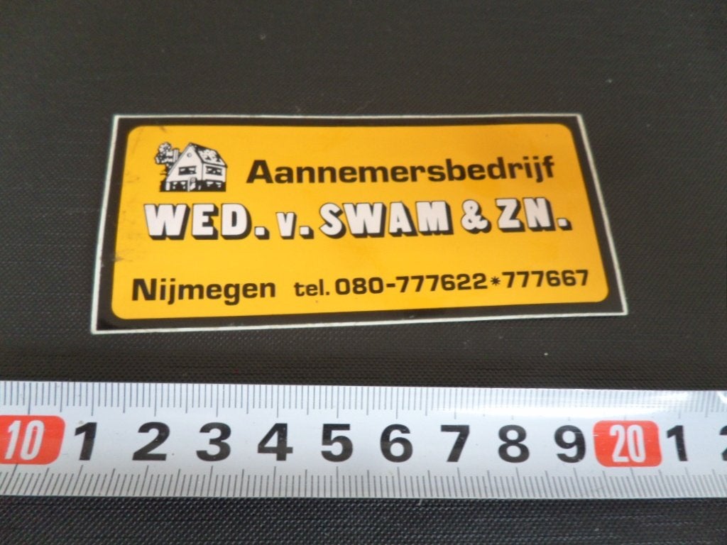 sticker nijmegen aannemersbedrijf wed. van swam & zn, Ophalen, Zo goed als nieuw