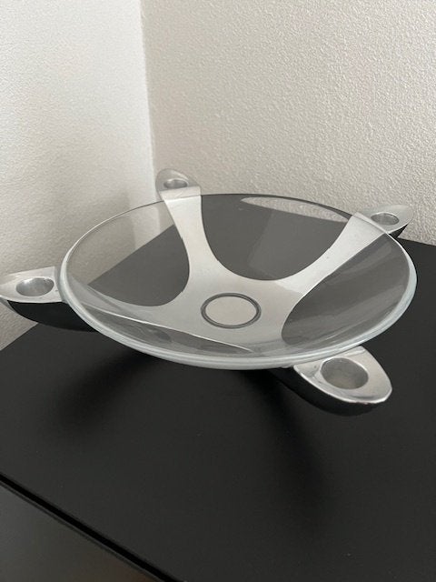 Stelton Explore Kaarsenhouder met Glasschaal - Danish Design, Huis en Inrichting, 9 cm, Verzenden, Overige merken, Zo goed als nieuw