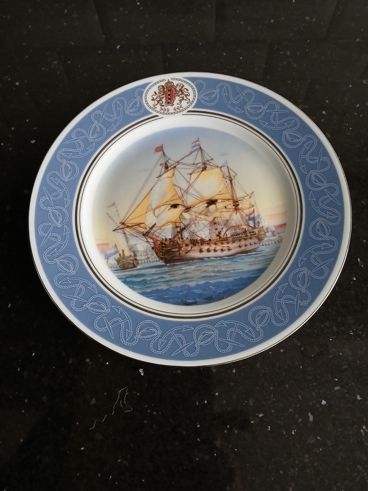 Decoratieve wandbord VOC Schip "Amsterdam" C.A. de Vries, Antiek en Kunst, Ophalen of Verzenden
