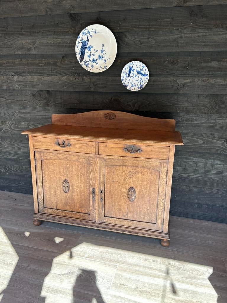 Oud eikenhouten dressoir, Ophalen, Gebruikt, 25 tot 50 cm