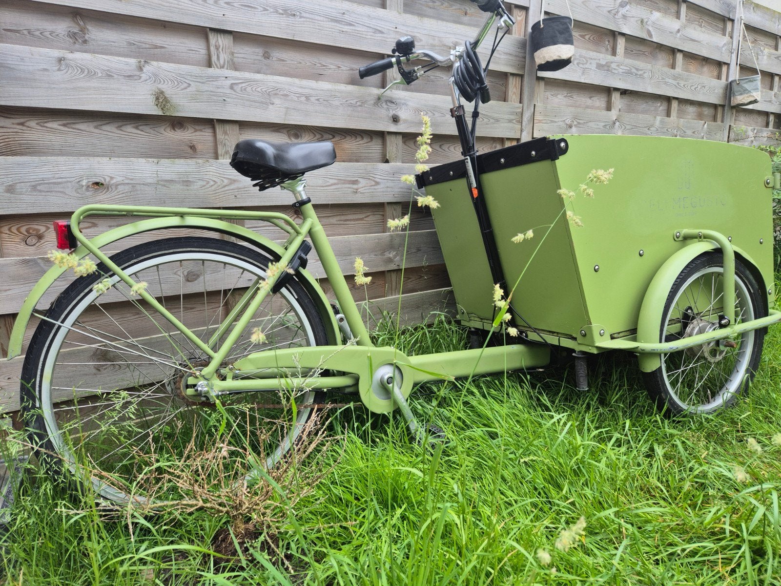 Groene Babboe-bakfiets, Gebruikt, 2 kinderen, Trommelrem, Ophalen