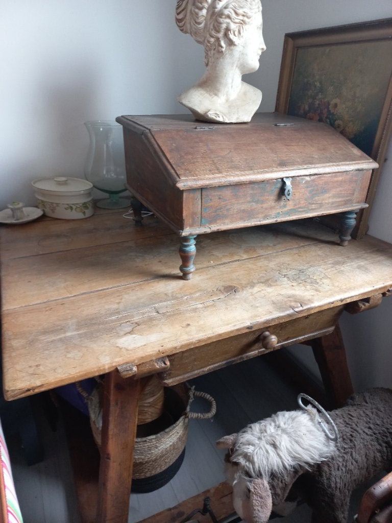 Tafel spaanse geldtafel antiek, Gebruikt, Vierkant, 75 cm of meer, 60 cm of meer