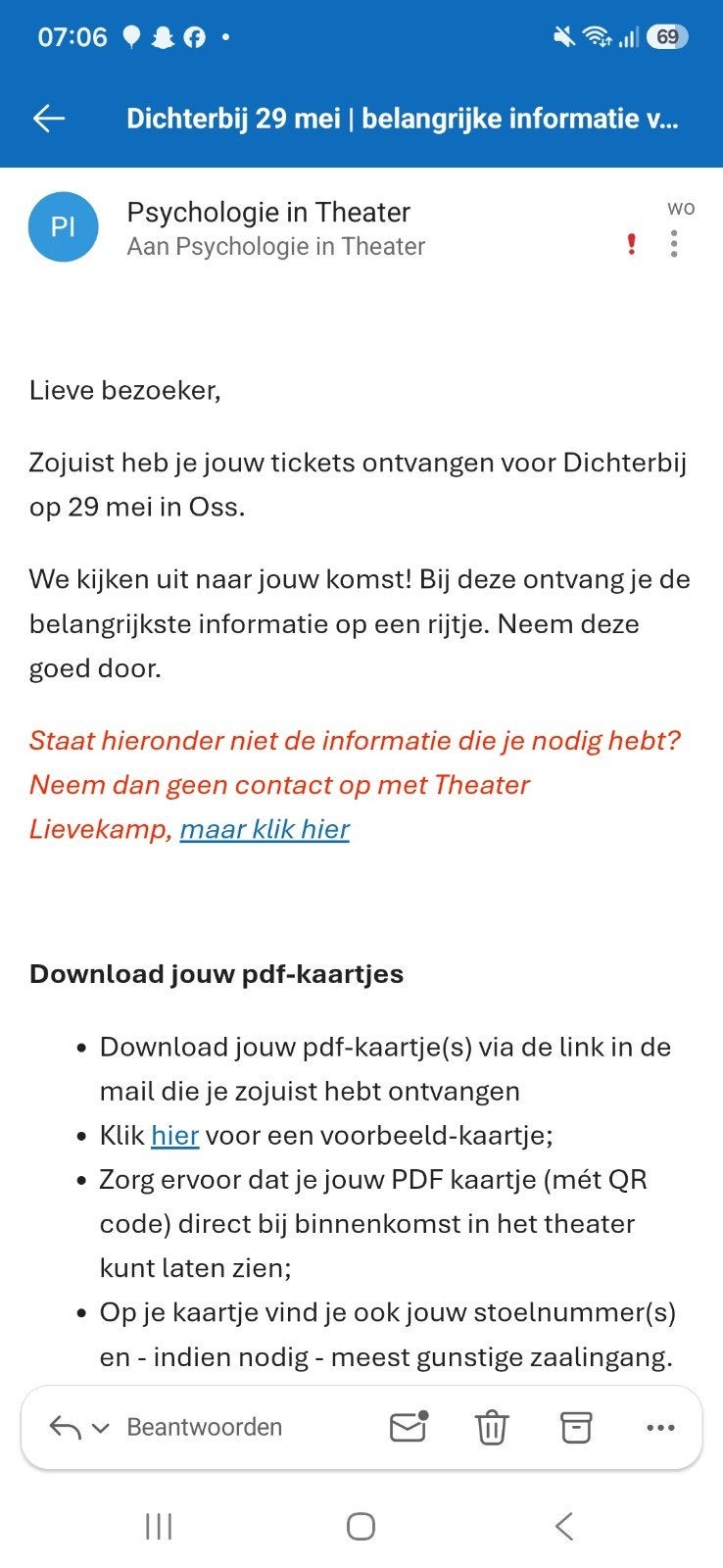 1 kaartje Dichterbij - psychologie in theater - Oss, Tickets en Kaartjes