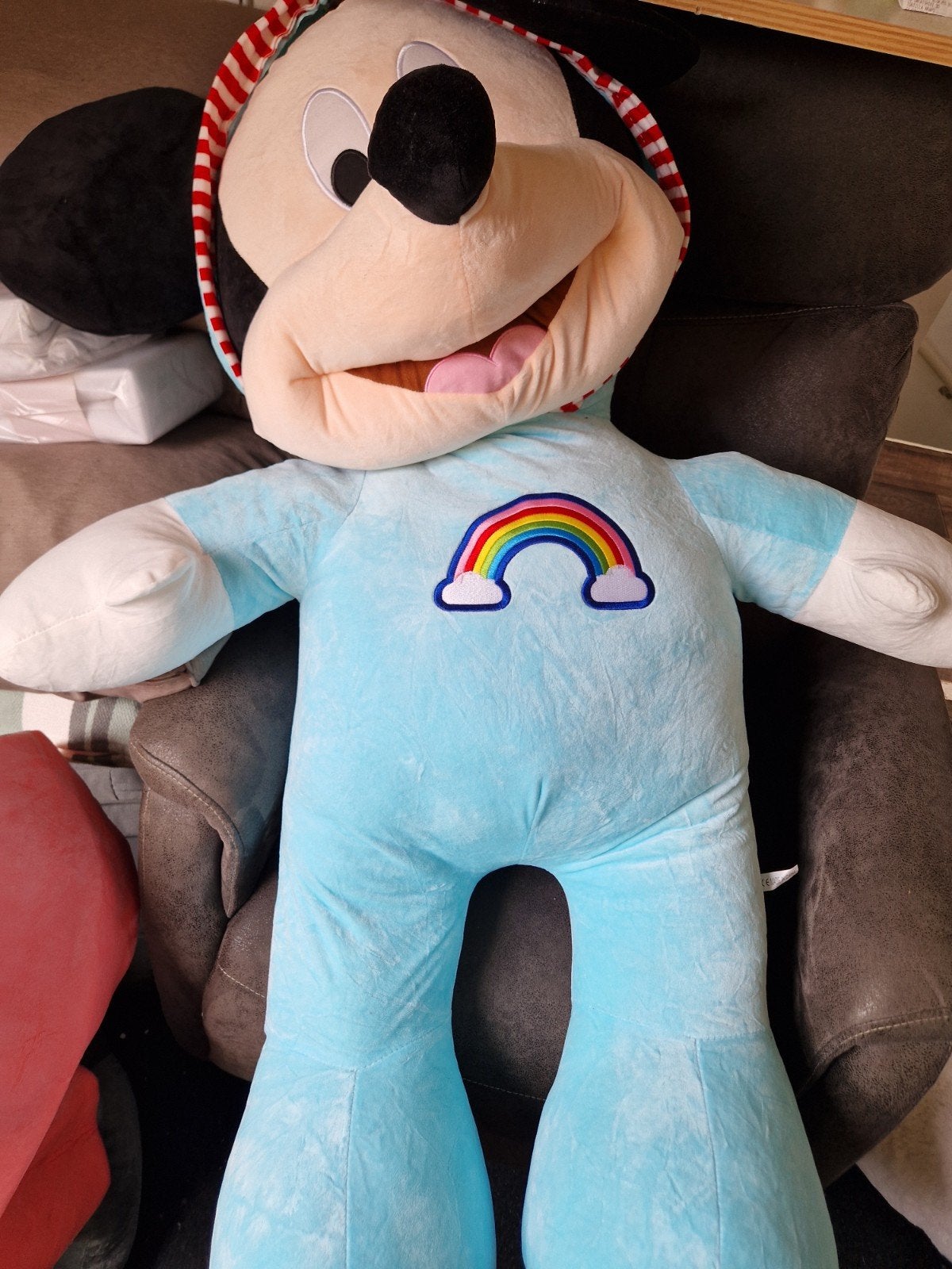 Grote Mickey Mouse knuffel met regenboog, Kinderen en Baby's, Ophalen, Disney, Disney, Overige typen