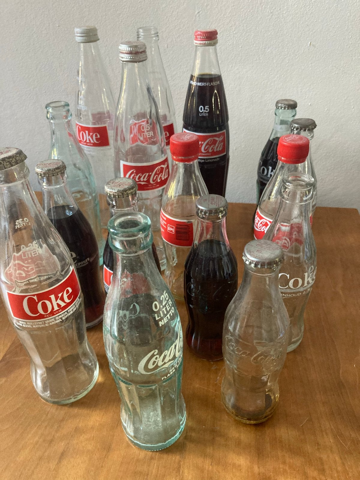 Verzameling vintage jr 80 Coca-Cola flesjes, Ophalen, Gebruikt