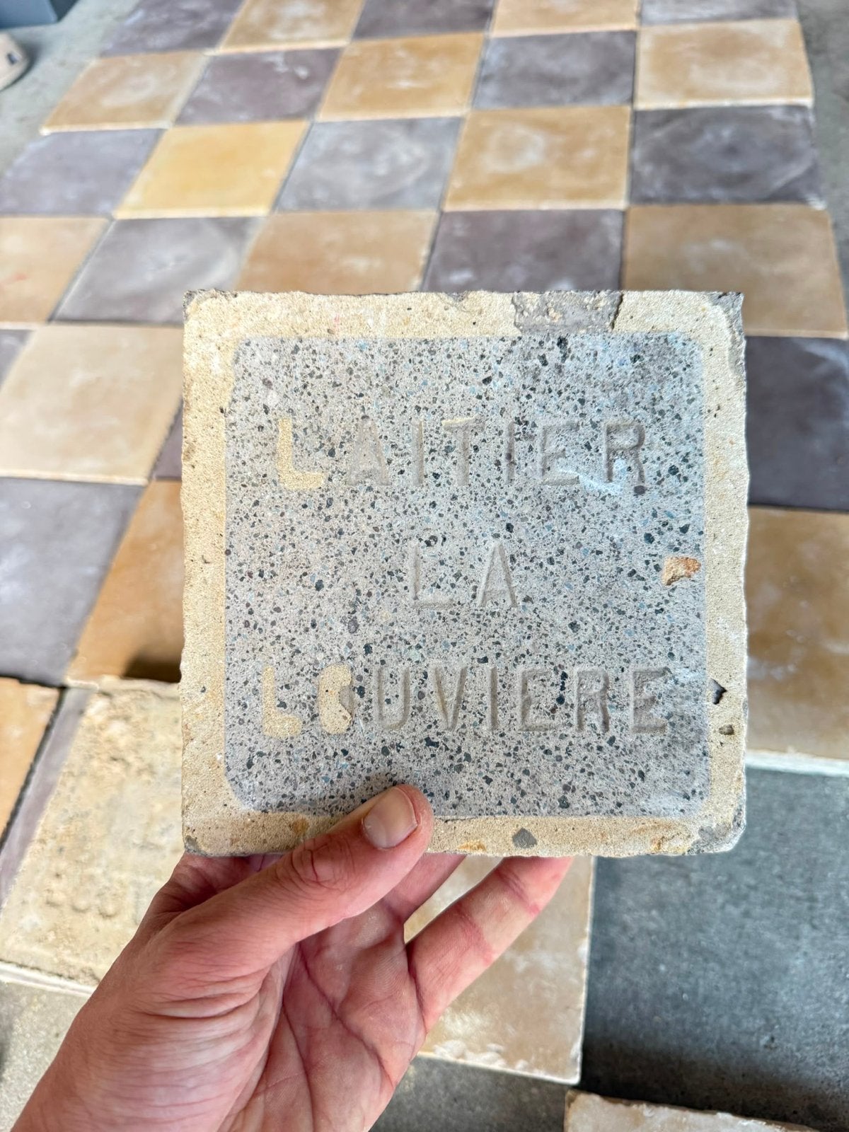 Franse cementtegels  - 1,5 m² - oude bouwmaterialen, Doe-het-zelf en Verbouw, Tegels, Ophalen, Gebruikt, Keramiek, Minder dan 20 cm