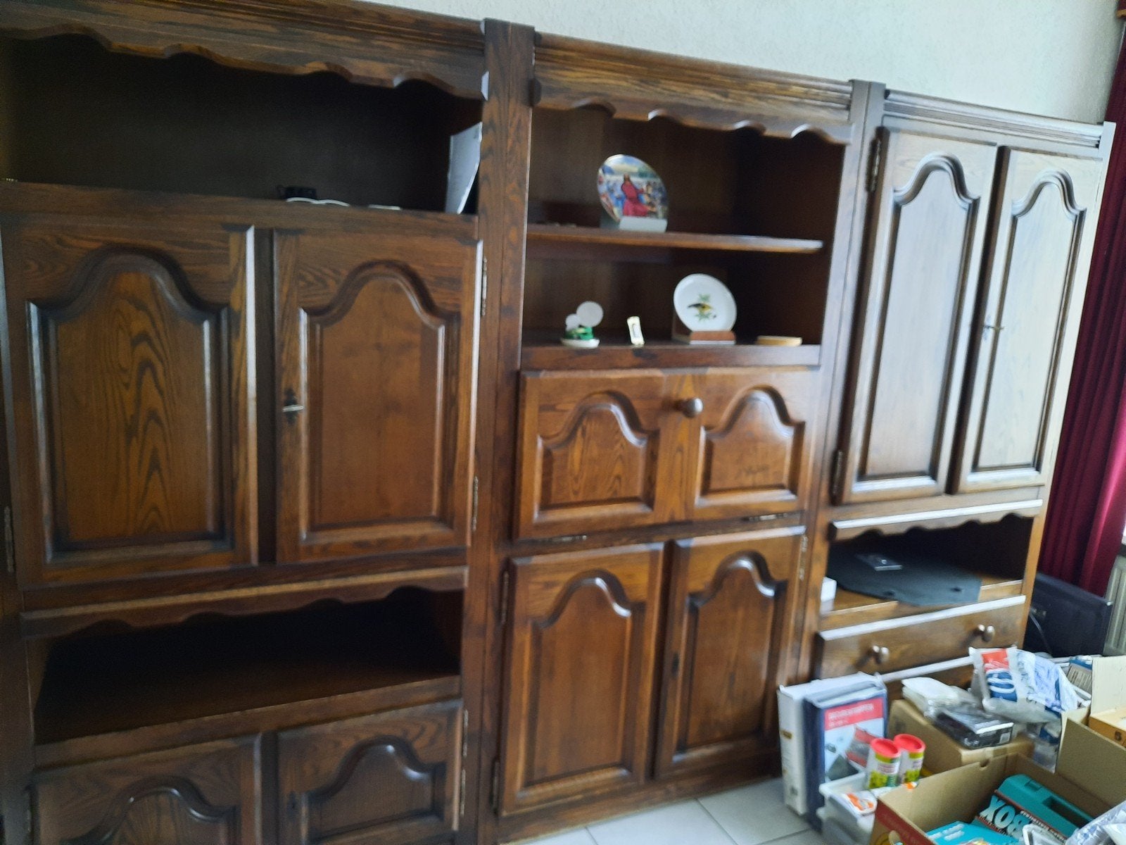Grote Donker Eiken Kast - 3 Delen - Gratis Afhalen, Huis en Inrichting, Kasten | Boekenkasten, Ophalen, 200 cm of meer, Eikenhout