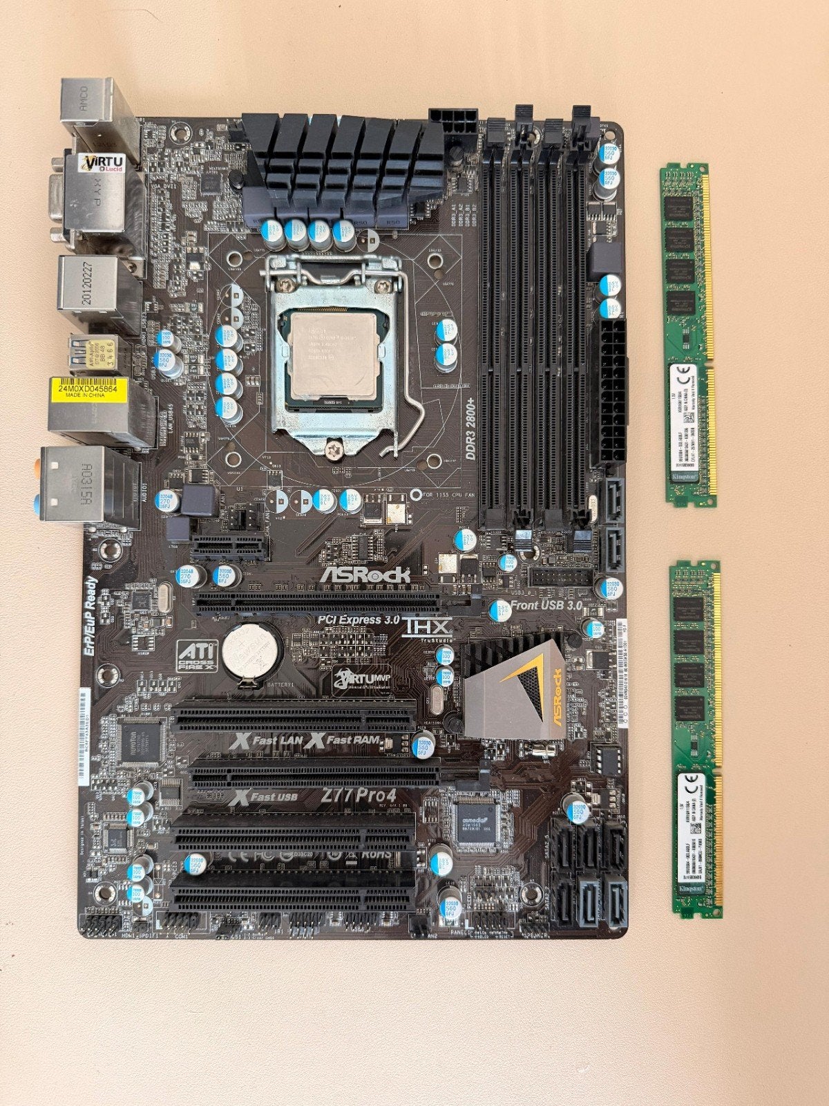 Mobo CPU RAM Combo: Asrock Z77 Pro 4, i5 3570K, 8GB DDR3, Ophalen, Zo goed als nieuw, DDR3