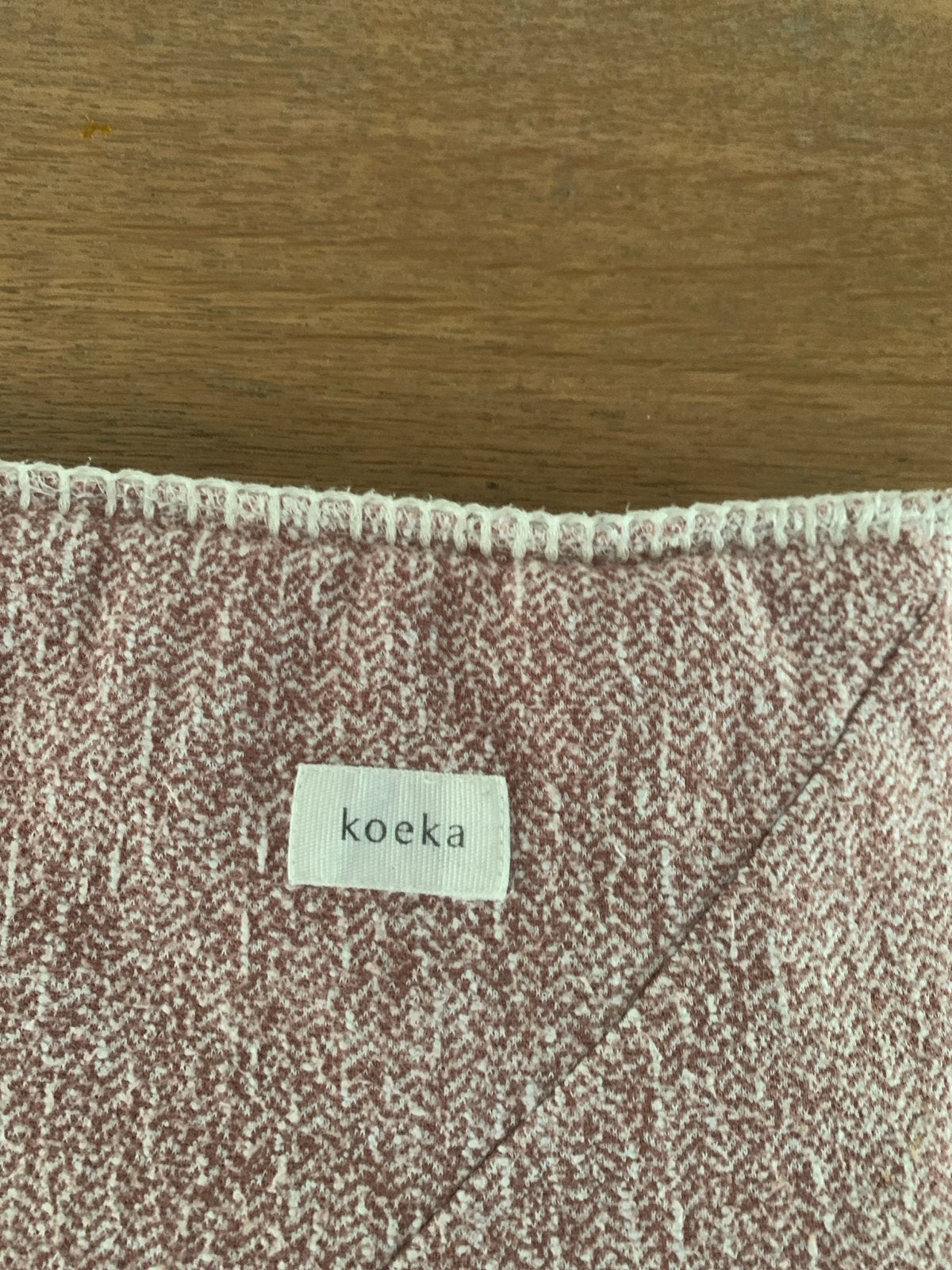 Koeka deken roze/wit visgraatpatroon, Ophalen of Verzenden, Gebruikt, Deken
